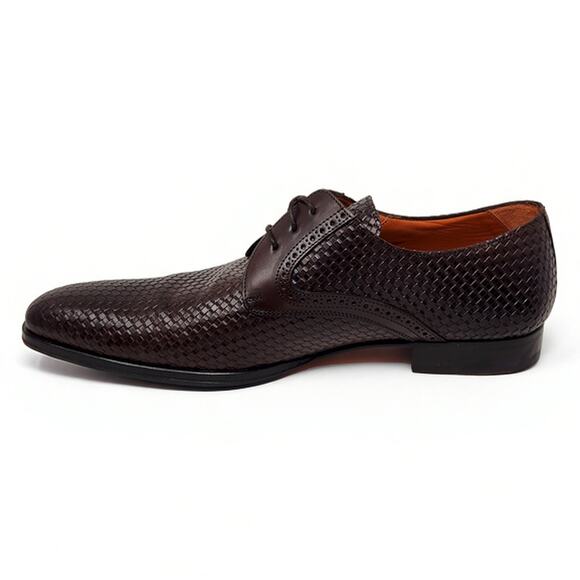 Mezlan 13M Classic Woven Leather Derby Oxford Dress Shoes Brown 18670 Mens main image 4